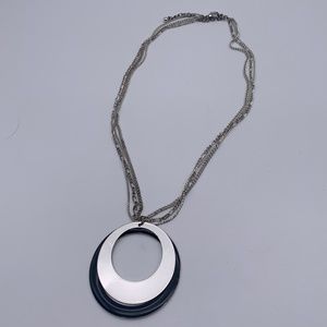 Duo Layered Circular Pendant Necklace
